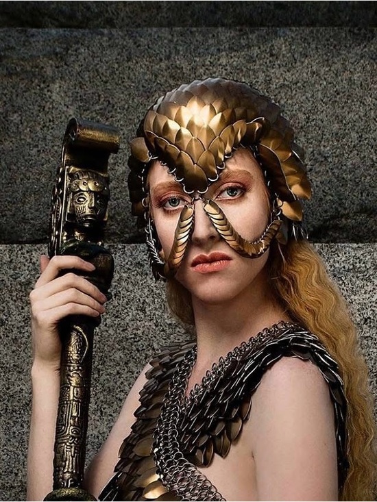 Accessories - Handcrafted Anodized Bronze Scale Maile Armor Helmet Hood